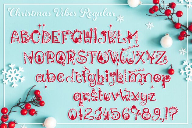 Christmas Vibes: A Whimsical Christmas Font Poster 2