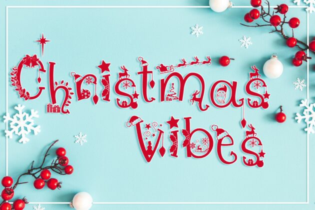 Christmas Vibes: A Whimsical Christmas Font Poster 3