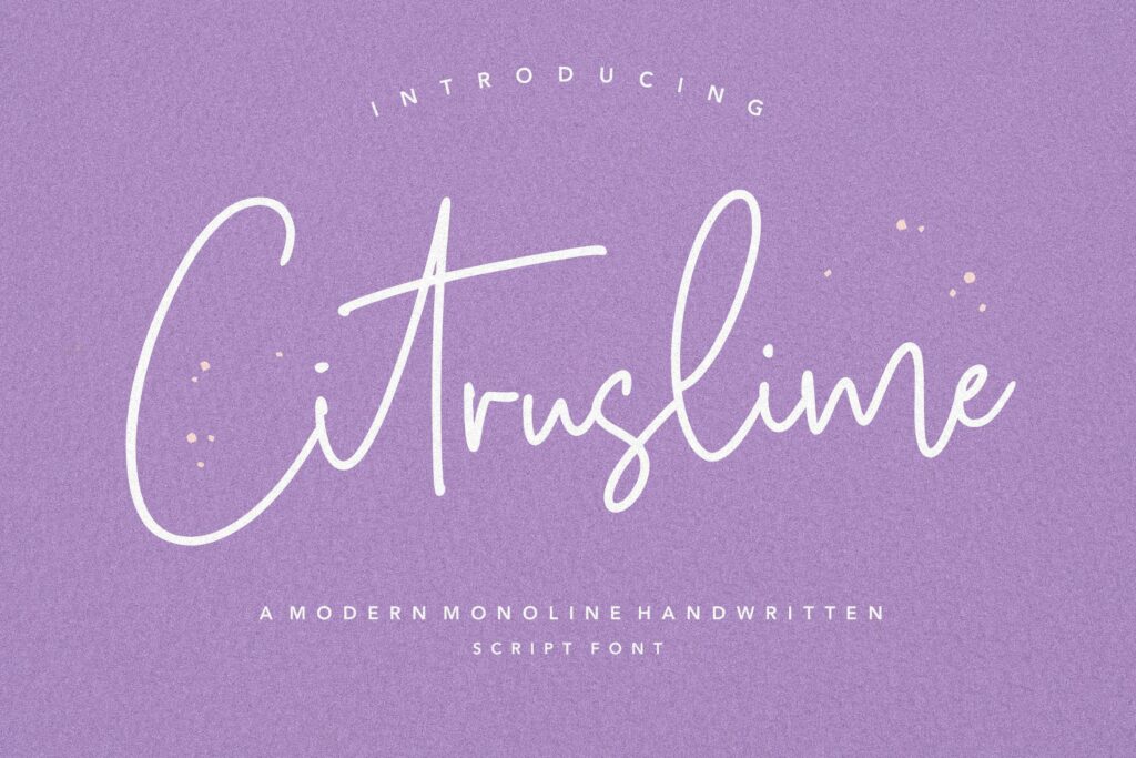 Citruslime Modern Monoline Handwritten Script Font Poster 5