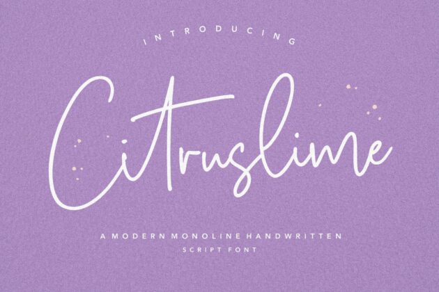 Citruslime Modern Monoline Handwritten Script Font Poster 5