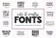 Cute and Crafty Font Bundle - 20 Fonts For Crafters Poster 1