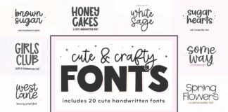 Cute and Crafty Font Bundle - 20 Fonts For Crafters Poster 1