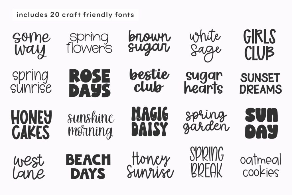 Cute and Crafty Font Bundle - 20 Fonts For Crafters Poster 8
