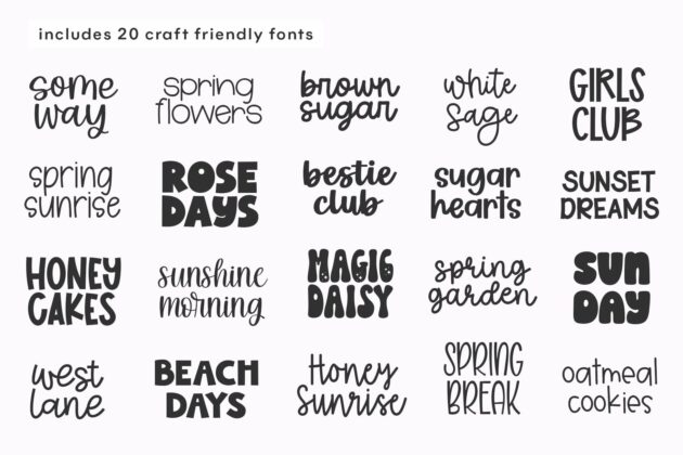 Cute and Crafty Font Bundle - 20 Fonts For Crafters Poster 8