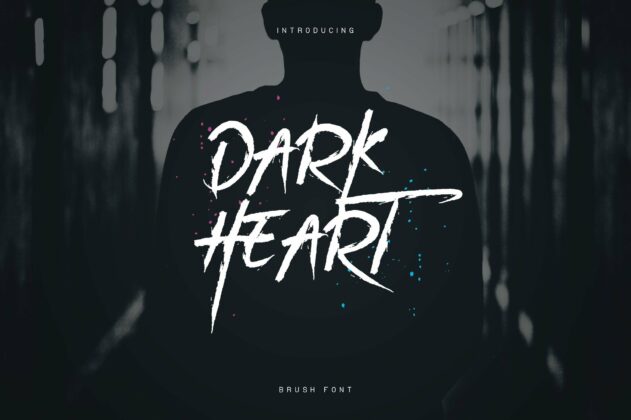 DarkHeart Brush font + Extras Poster 5