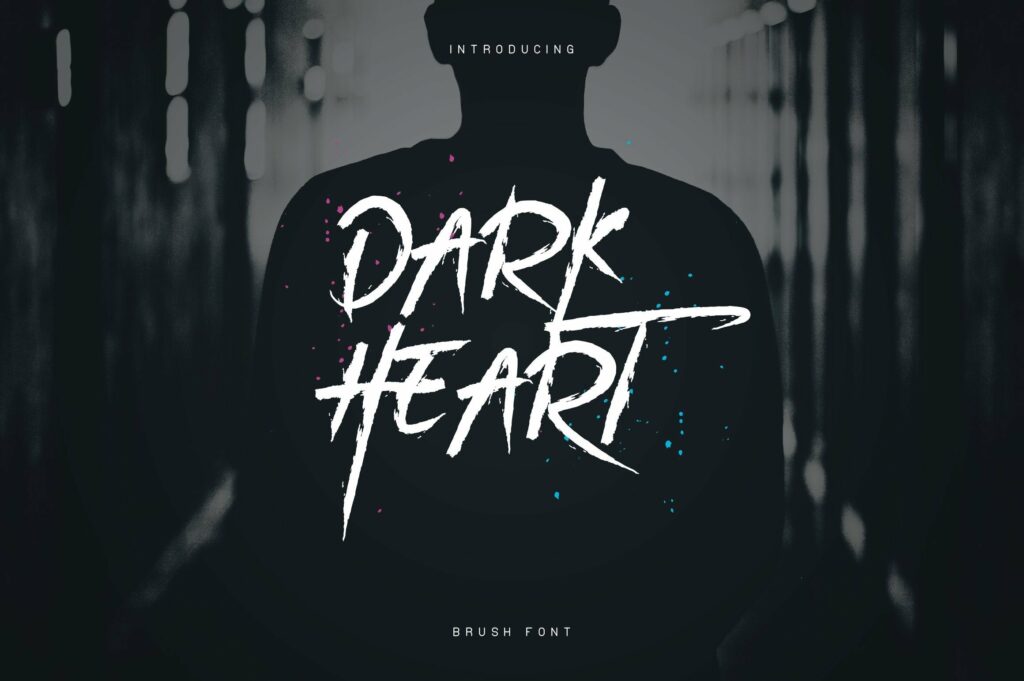 DarkHeart Brush font + Extras Poster 8