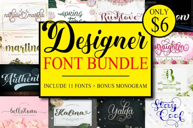 Designer Font Bundle Poster 9
