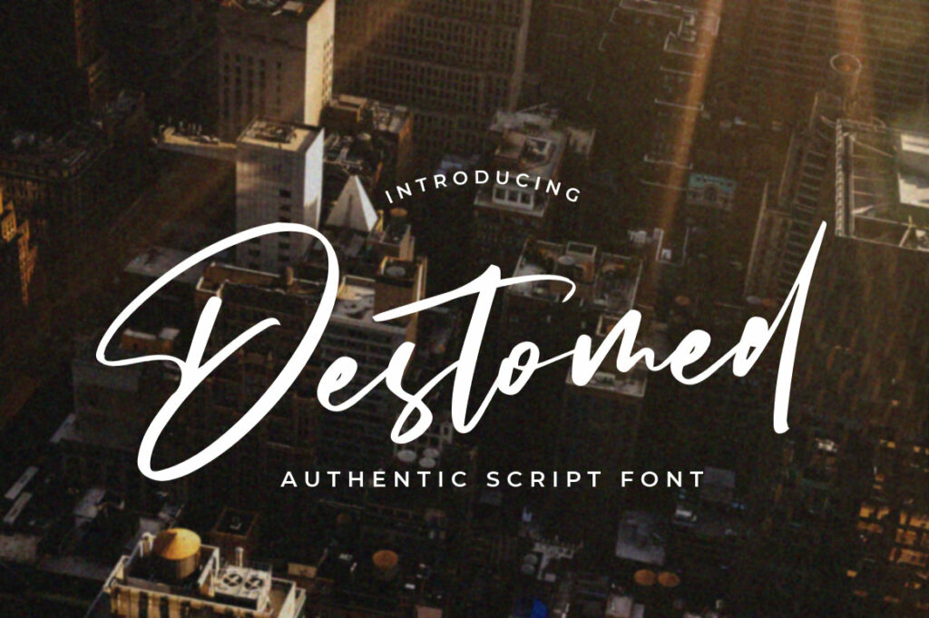 Destomed - Brush Font Poster 1