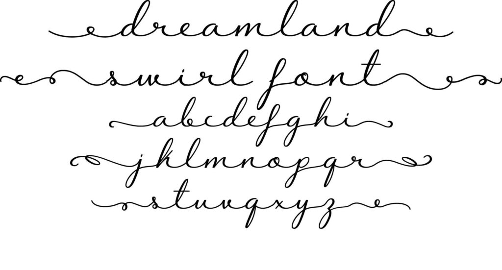 Dreamland Swirl Font Poster 1