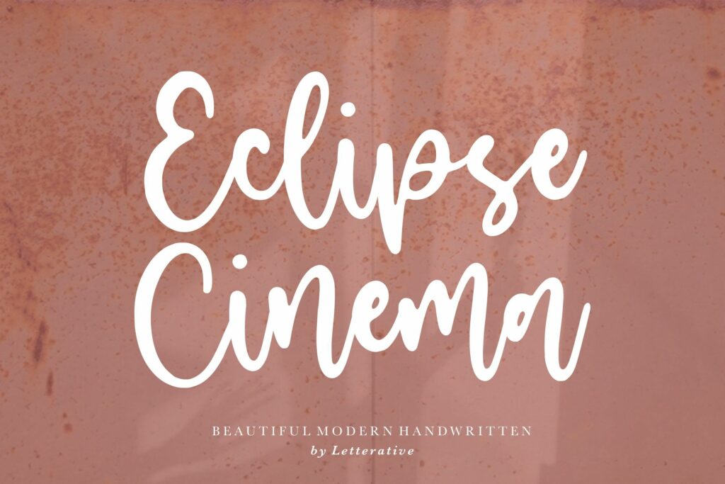 Eclipse Cinema Beautiful Modern Handwritten Font Poster 7