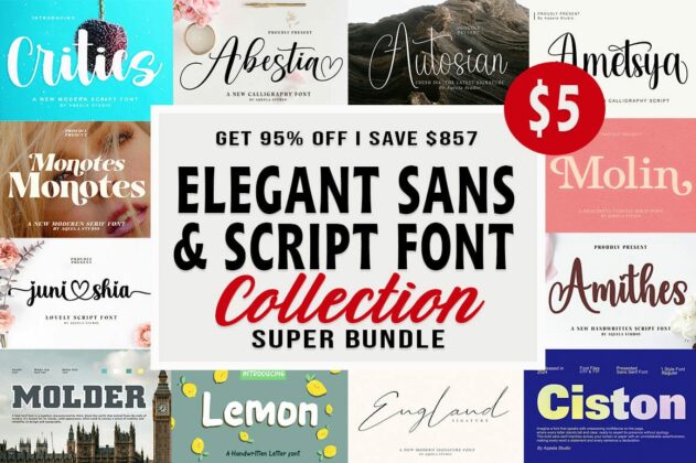 Elegant Sans & Script Font Collection Poster 1