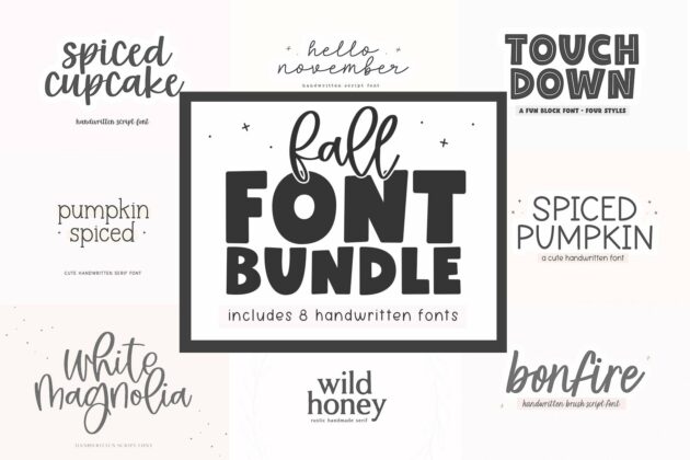 Fall Font Bundle - 8 Fonts for Crafters Poster 8