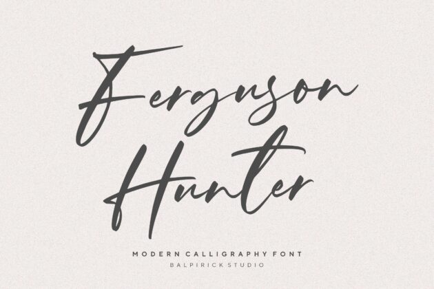 Ferguson Hunter Modern Calligraphy Font Poster 3