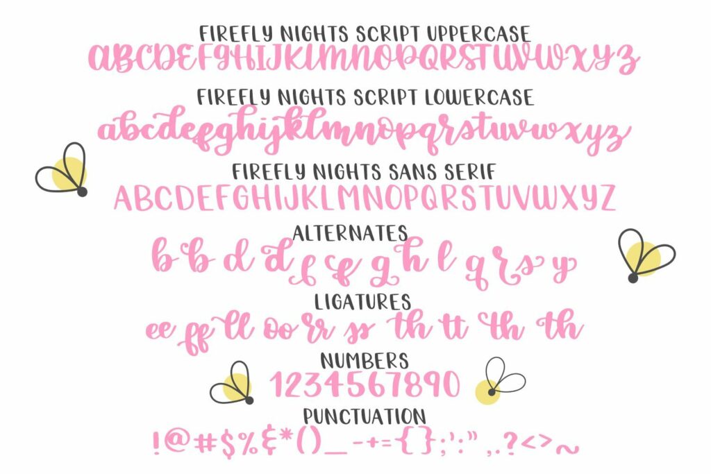 Firefly Nights - A Duo Font Family - Pretty Script Poster 4