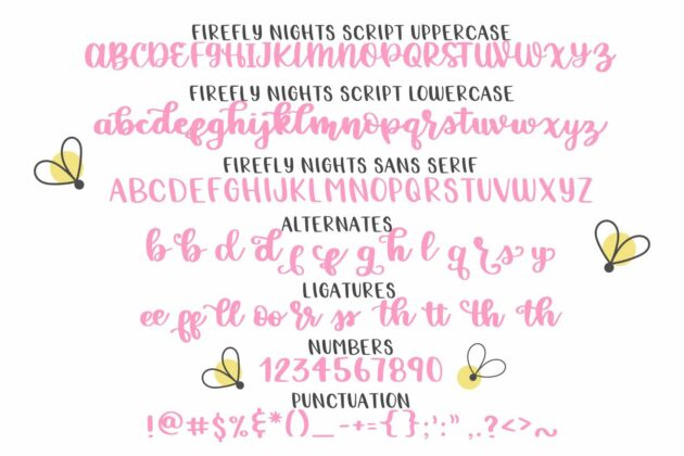 Firefly Nights - A Duo Font Family - Pretty Script Poster 4