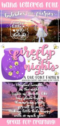 Firefly Nights - A Duo Font Family - Pretty Script Poster 6