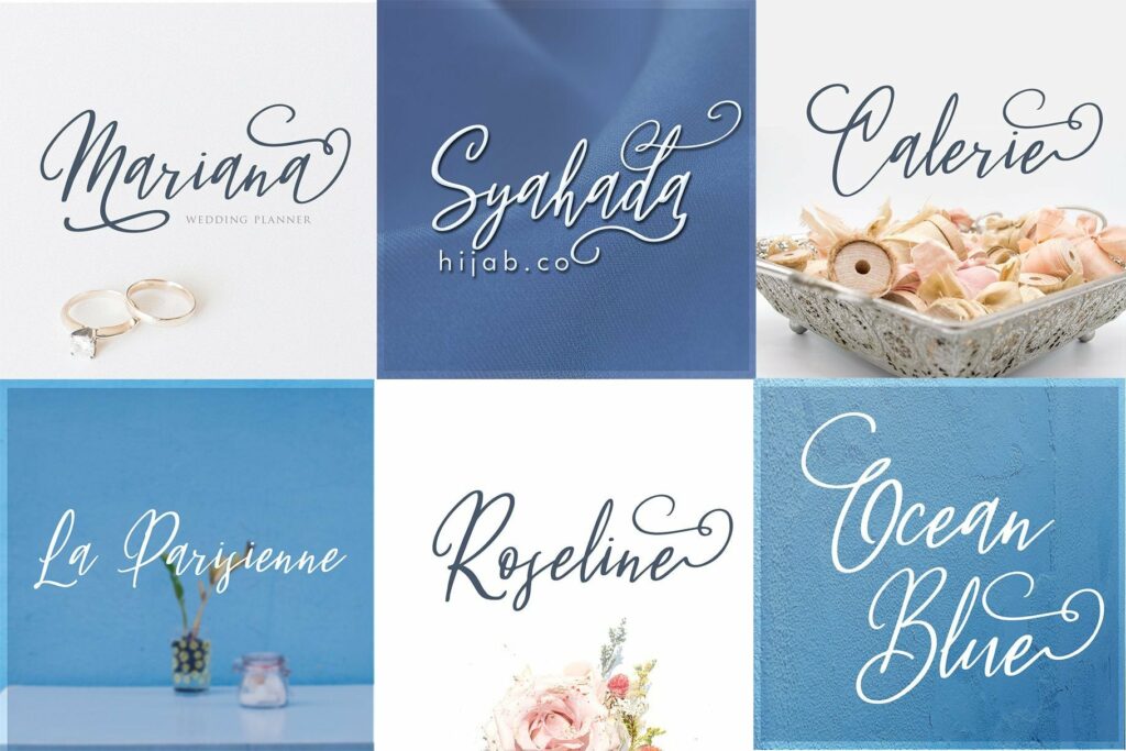 Fleur Bleue - Beautiful Romantic Font Poster 1