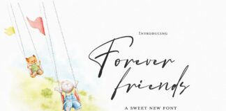 Forever Friends Script Font (Script Fonts, Handwritten Fonts, Calligraphy Fonts) Poster 1