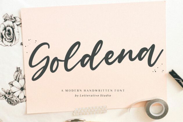 Goldena Modern Handwritten Font Poster 2