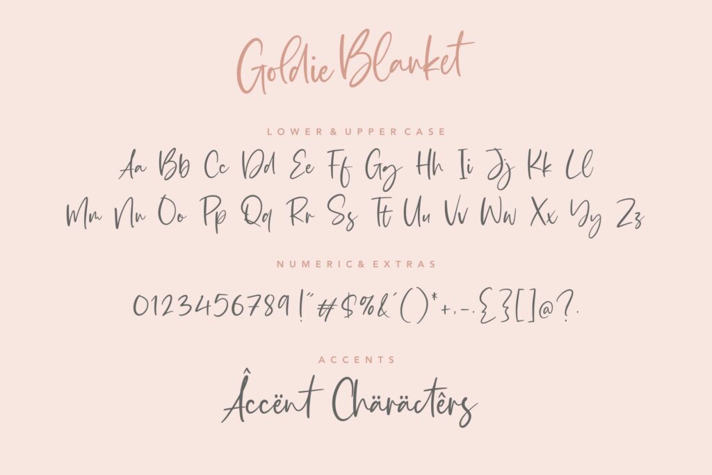 Goldie Blanket Modern Calligraphy Font Poster 1