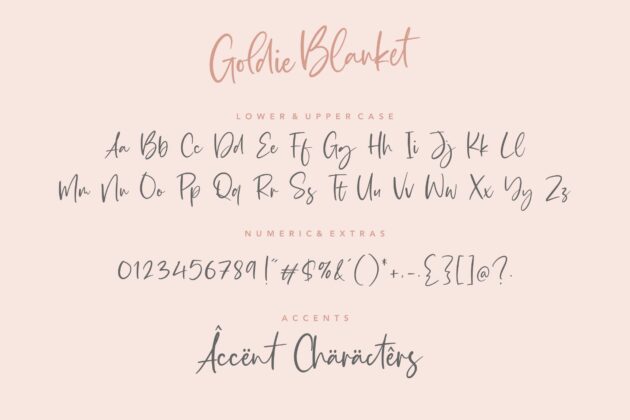 Goldie Blanket Modern Calligraphy Font Poster 1
