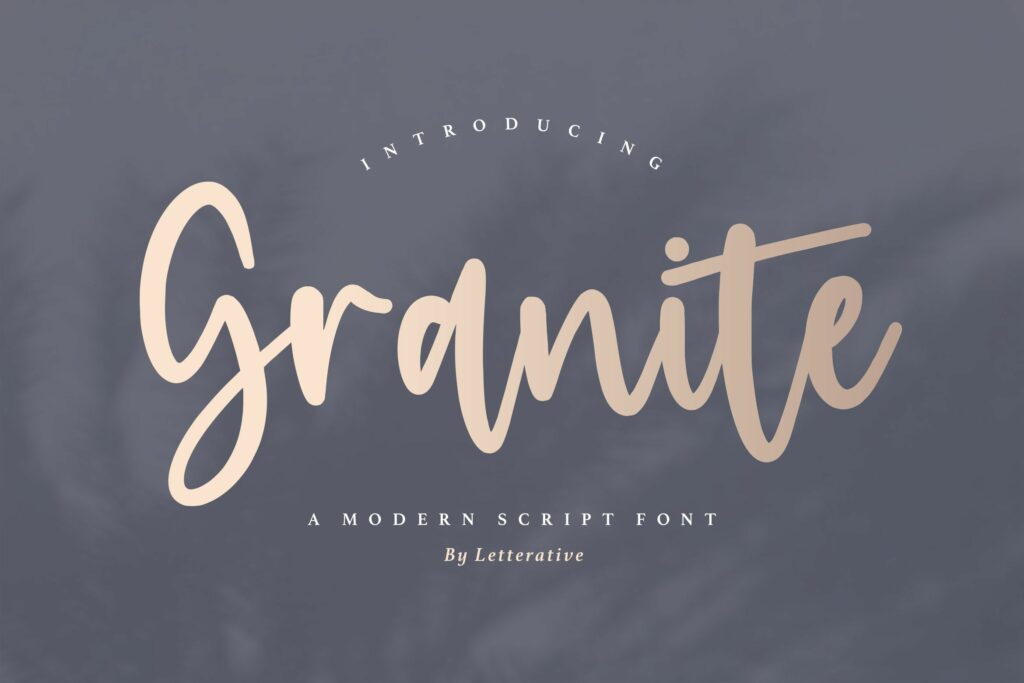 Granite  Modern Script Font Poster 2