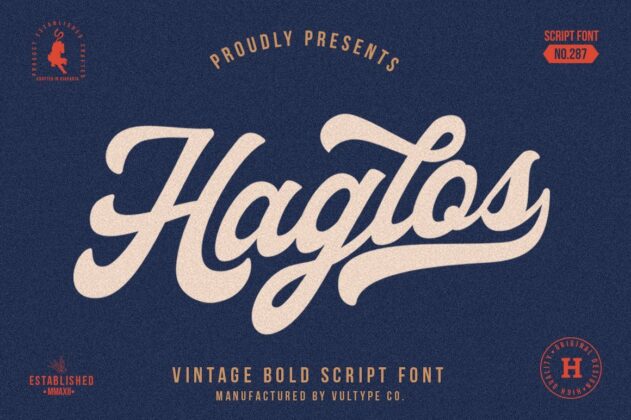 Haglos - Bold Script Font Poster 8