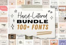 Hand-Lettered Bundle 100+ Fonts Included Poster 1