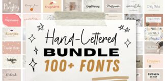 Hand-Lettered Bundle 100+ Fonts Included Poster 1