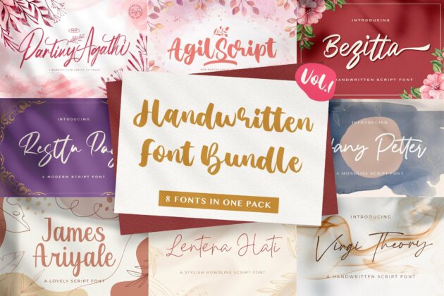 Handwritten Font Bundle Vol 1 Poster 7