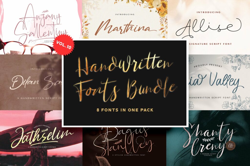 Handwritten Font Bundle Vol 10 Poster 8