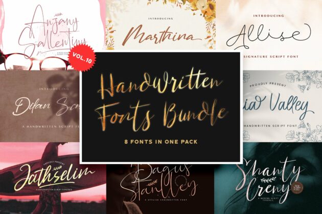 Handwritten Font Bundle Vol 10 Poster 8