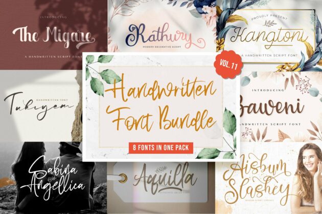Handwritten Font Bundle Vol 11 Poster 5