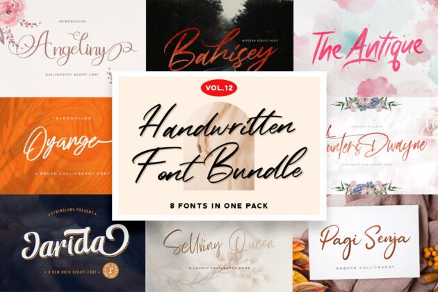 Handwritten Font Bundle Vol 12 Poster 6