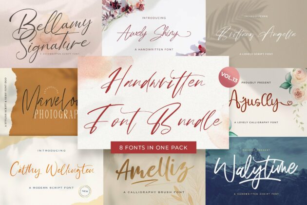 Handwritten Font Bundle Vol 13 Poster 9