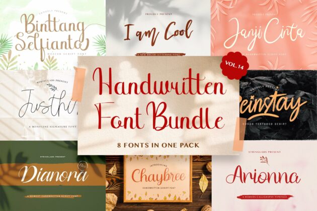 Handwritten Font Bundle Vol 14 Poster 4
