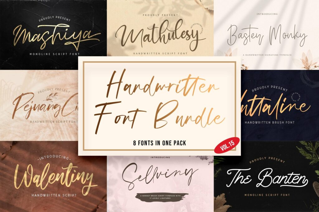 Handwritten Font Bundle Vol 15 Poster 7