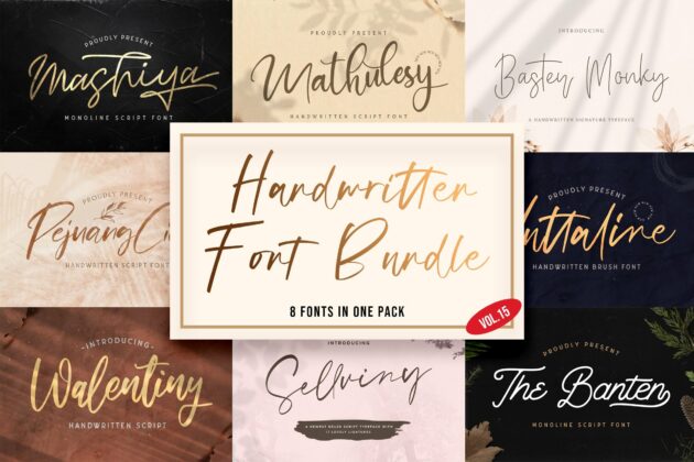 Handwritten Font Bundle Vol 15 Poster 7