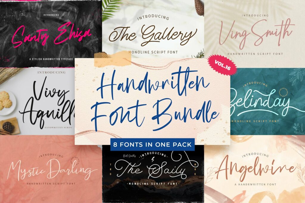 Handwritten Font Bundle Vol 16 Poster 2