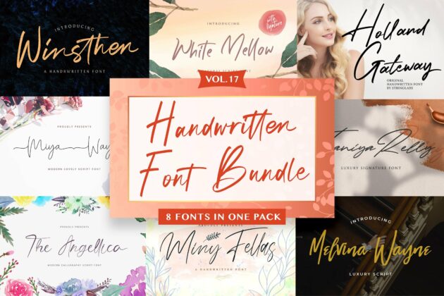 Handwritten Font Bundle Vol 17 Poster 5