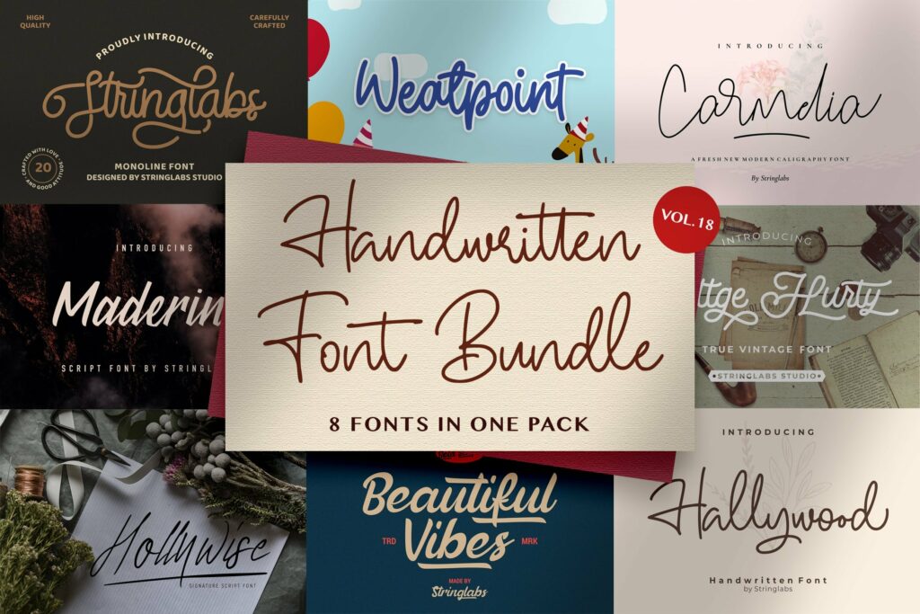 Handwritten Font Bundle Vol 18 Poster 6