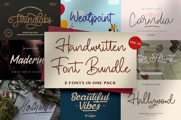 Handwritten Font Bundle Vol 18 Poster 6