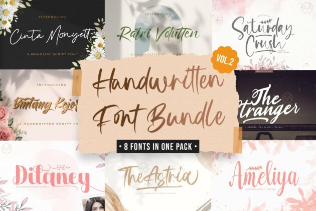 Handwritten Font Bundle Vol 2 Poster 3