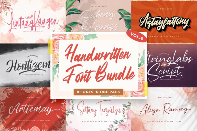 Handwritten Font Bundle Vol 6 Poster 7
