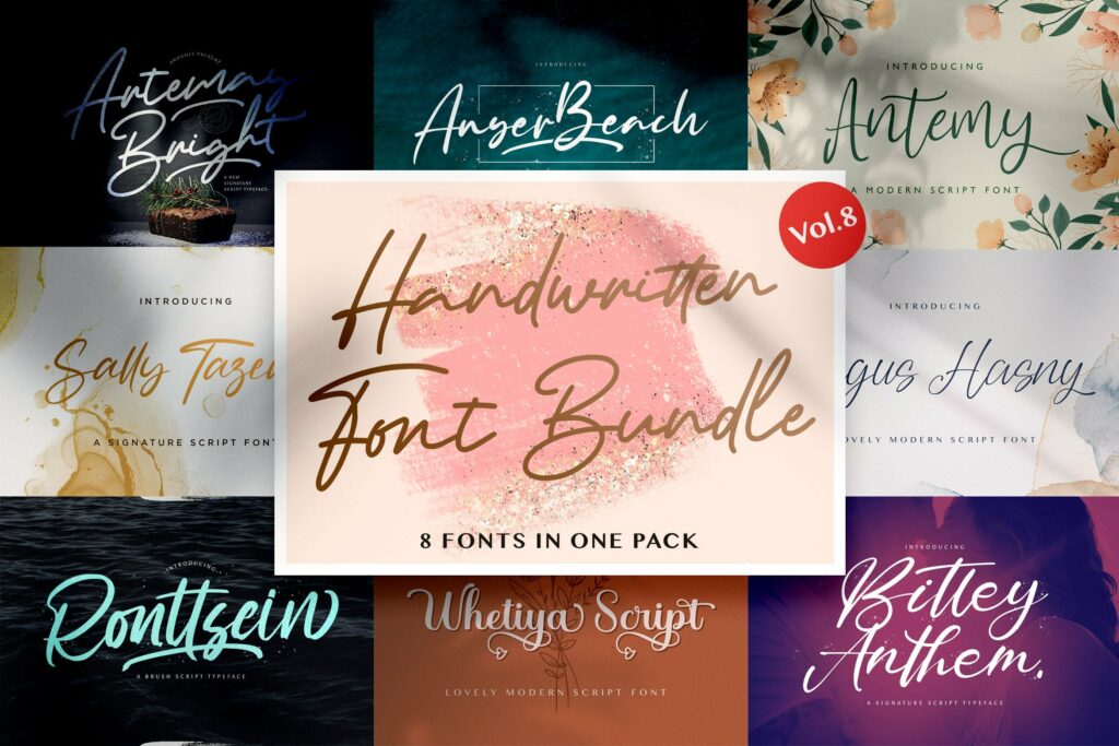 Handwritten Font Bundle Vol 8 Poster 7