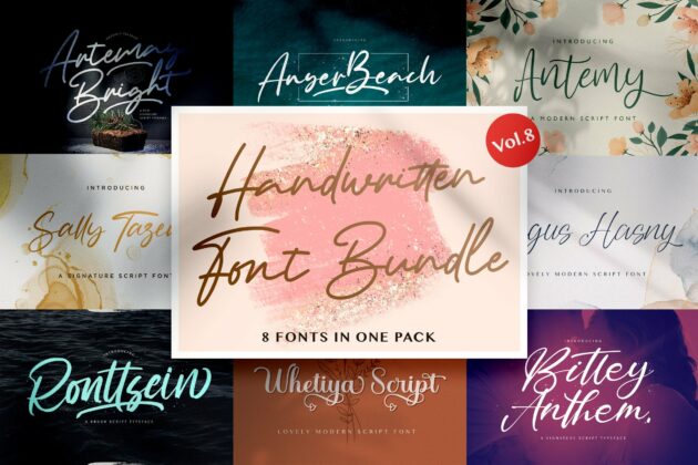 Handwritten Font Bundle Vol 8 Poster 7