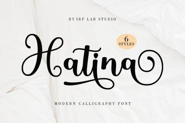 Hatina - Modern Calligraphy Font Poster 1