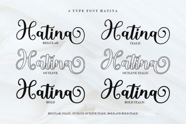 Hatina - Modern Calligraphy Font Poster 4