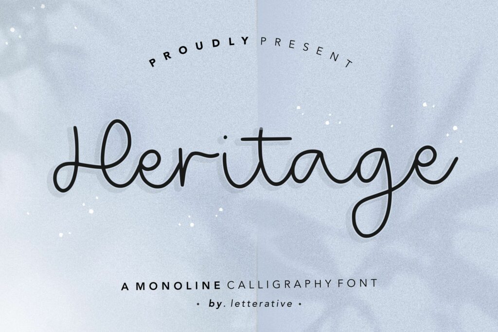 Heritage Monoline Calligraphy Font Poster 2