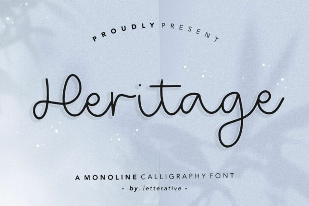Heritage Monoline Calligraphy Font Poster 2
